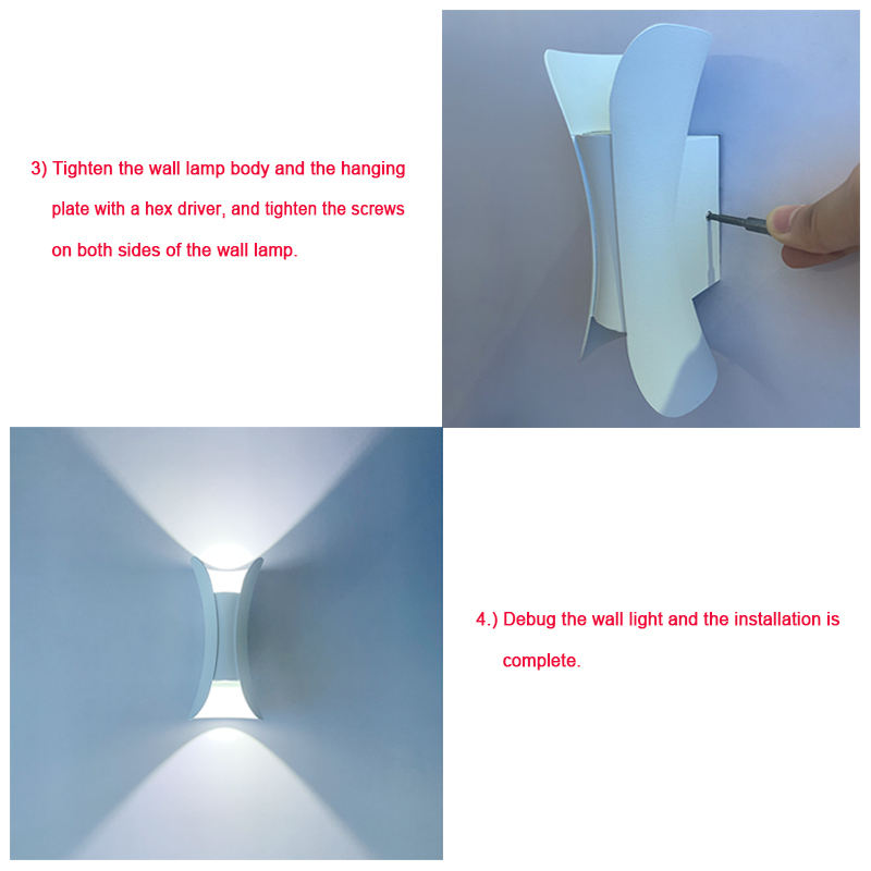 Exterior impermeable IP65 LED tira larga luz de pared moderna lámpara montada en la pared candelabro adecuado para sala de estar Patio porche Patio