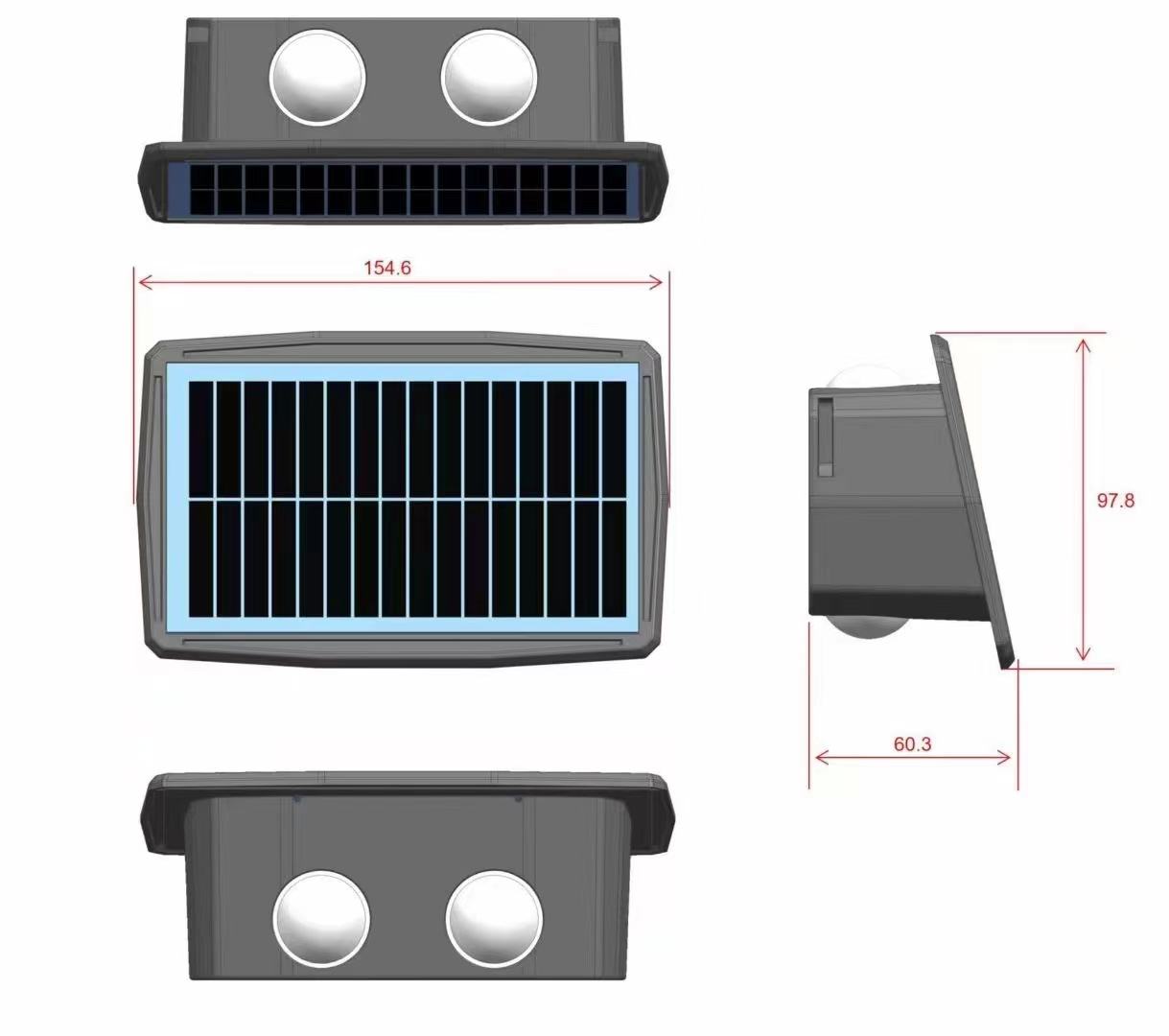 Reflector solar Foco Lámpara LED Aparatos de iluminación solar a prueba de agua Lámparas de inundación Jardín de pared Luces solares al aire libre