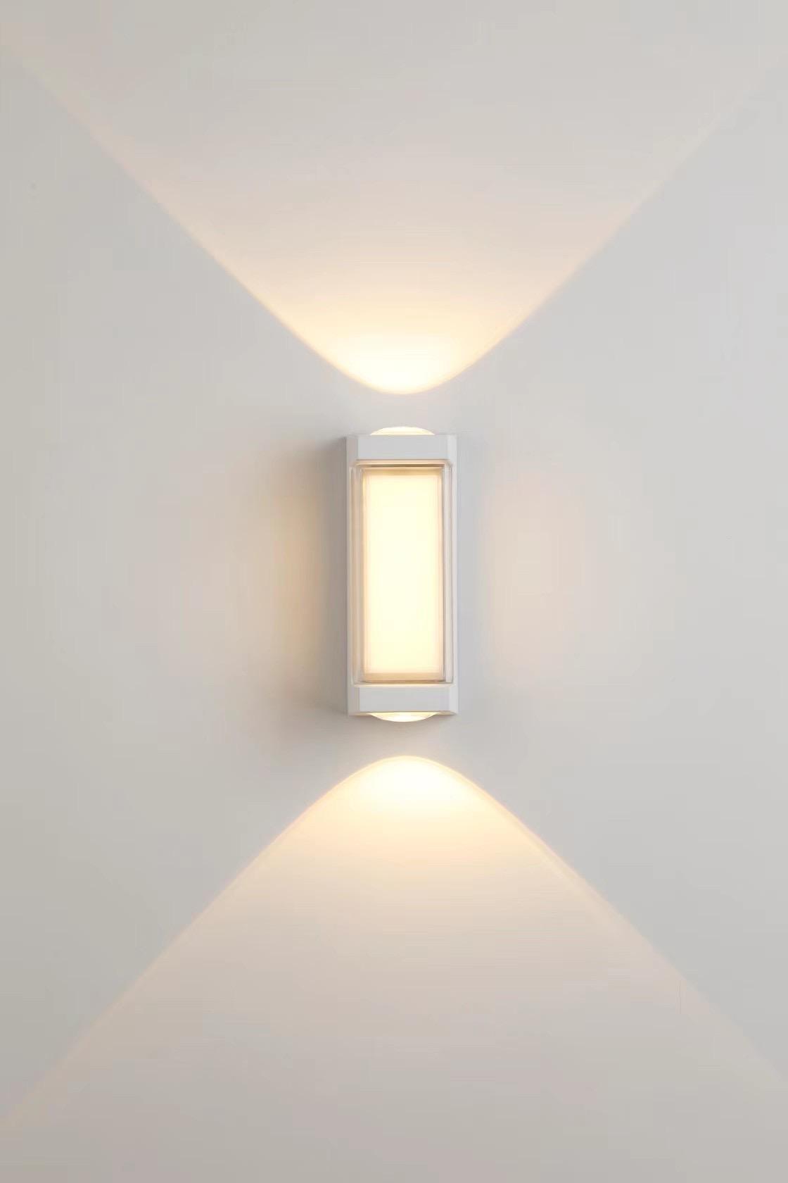 Lámpara de pared LED a prueba de agua, luces decorativas para jardín, luz de pared exterior de aluminio hacia arriba y hacia abajo, lámpara de pared LED montada