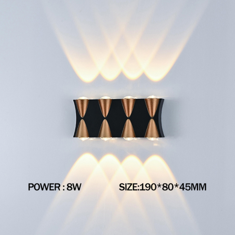 LED impermeable IP65 jardín balcón lámpara de pared decorativa interior y exterior luz de pared