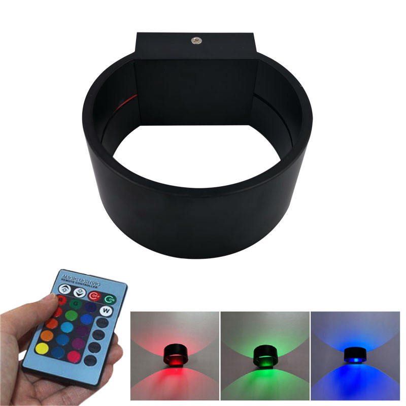 5W AC85-265V Luz de pared circular para interiores RGB con controlador para decoración de interiores Luces brillantes