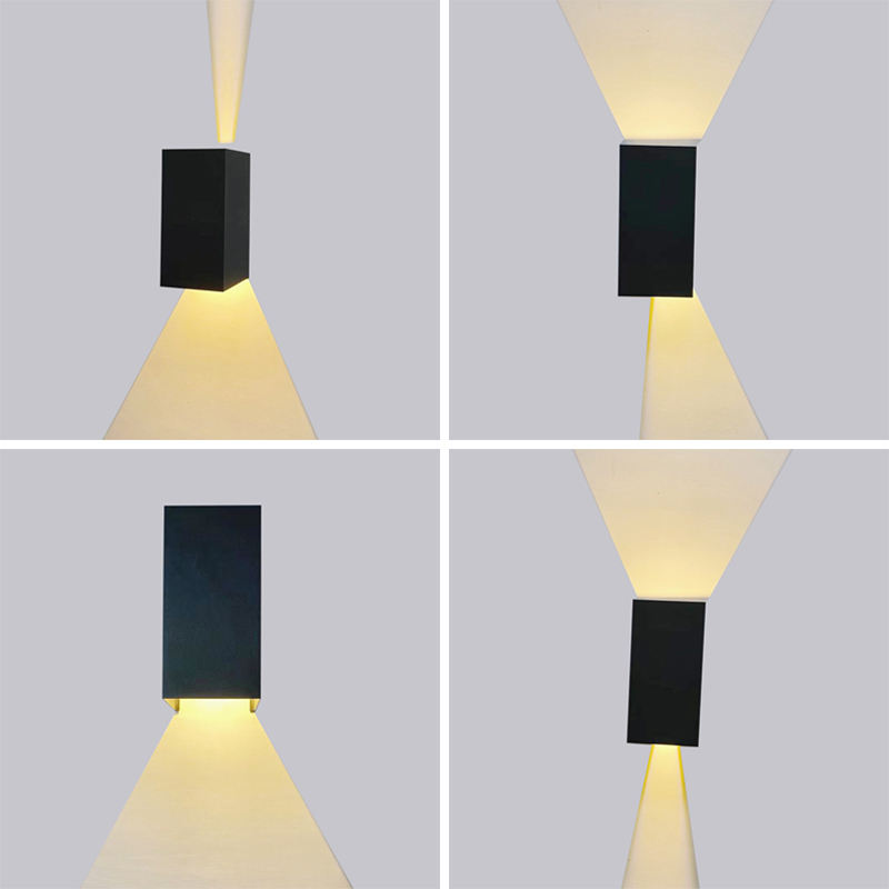 Aplique de pared de jardín impermeable de 12 W, candelabro de pared led de movimiento, iluminación de pared del dormitorio, ángulo de iluminación ajustable