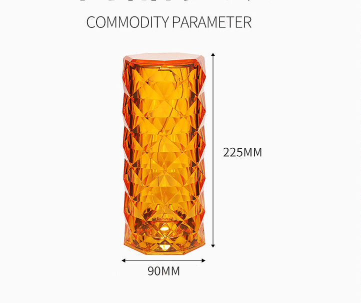 Nuevo producto de 1W, lámpara de mesa de cristal para interiores, luz de noche pequeña táctil para dormitorio, luz de paisaje cambiante de Color rosa, luz de ambiente