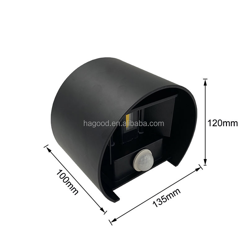 Diseño de semicírculo a prueba de agua luz de pared led 6W iluminación exterior con accesorios de precio directo de fábrica apliques lámpara de luz
