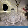 Amazon Luxury Acrílico Moderno Transparente Led Control táctil Cristal Lámpara de mesita de noche Luz recargable Cena romántica Luz