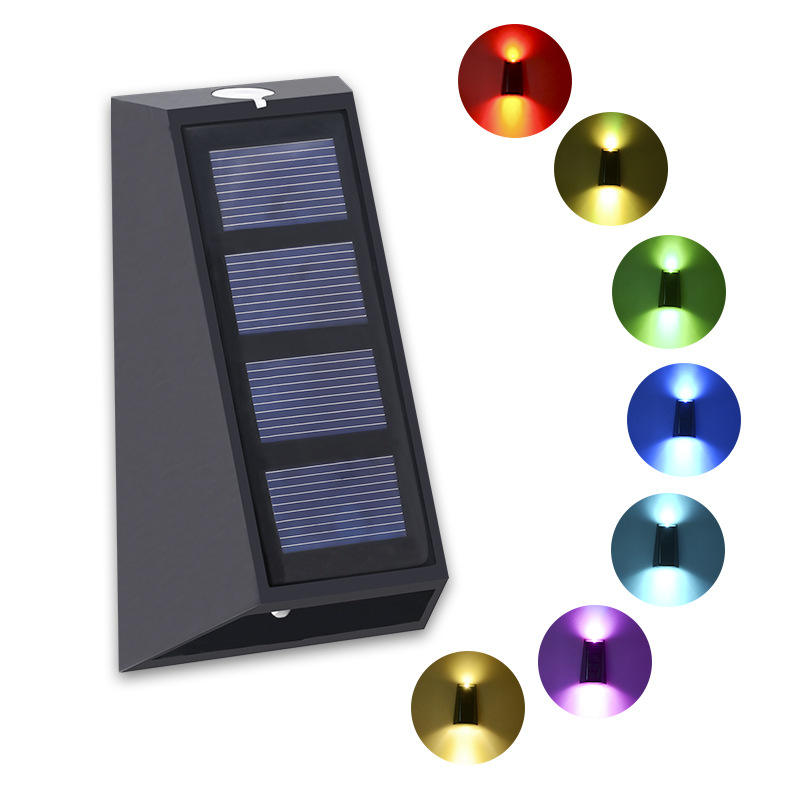 Luz LED de carga con energía Solar para exteriores, iluminación impermeable, lámparas de pared, decoración de jardín, valla de cubierta, paisaje IP65 ABS