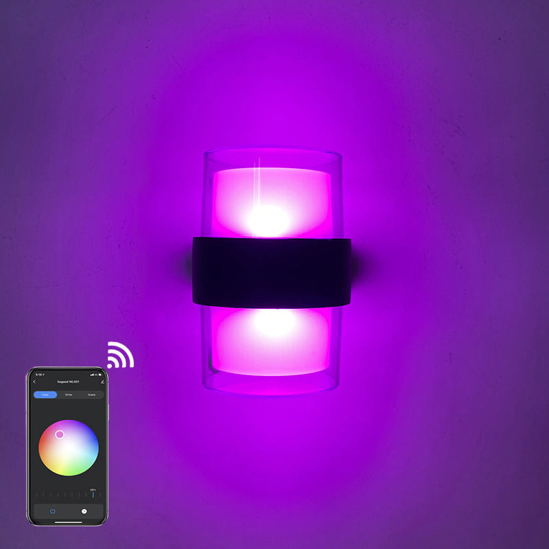 Aplicación Tuya, decoración Industrial IP65, lámpara de pared led impermeable para exteriores, lámpara de pared arriba y abajo con precio de fábrica