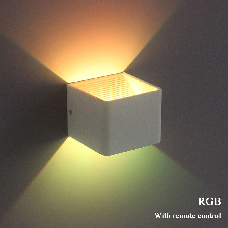 Cubo CoB 6W LED arriba y abajo aplique de pared AC85-265V dormitorio cabecera cubo pared luz interior aluminio decoración artículos de iluminación