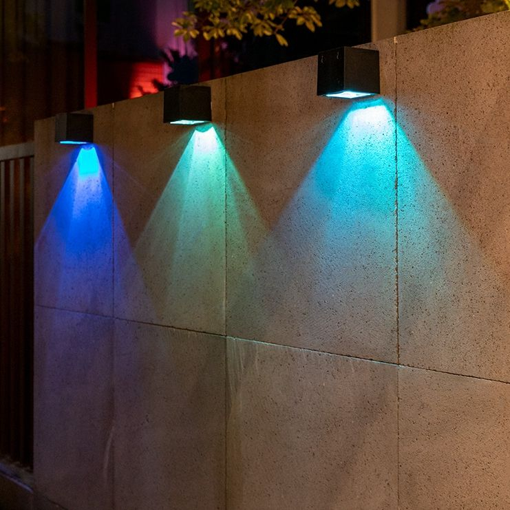 Luces de pared solares para exteriores Luces de pared solares Luces de pared solares Lámpara solar de cubo para exteriores Lámpara solar cuadrada Lámpara de luz cálida impermeable IP65