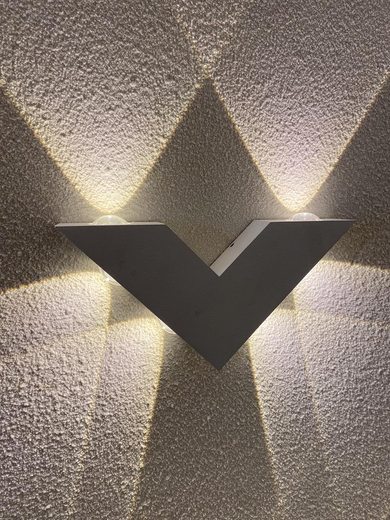 Lámpara de pared con forma de V de luz led decorativa y lámpara de pared moderna de fábrica de luz interior lámpara de pared de aluminio lámpara de pared led