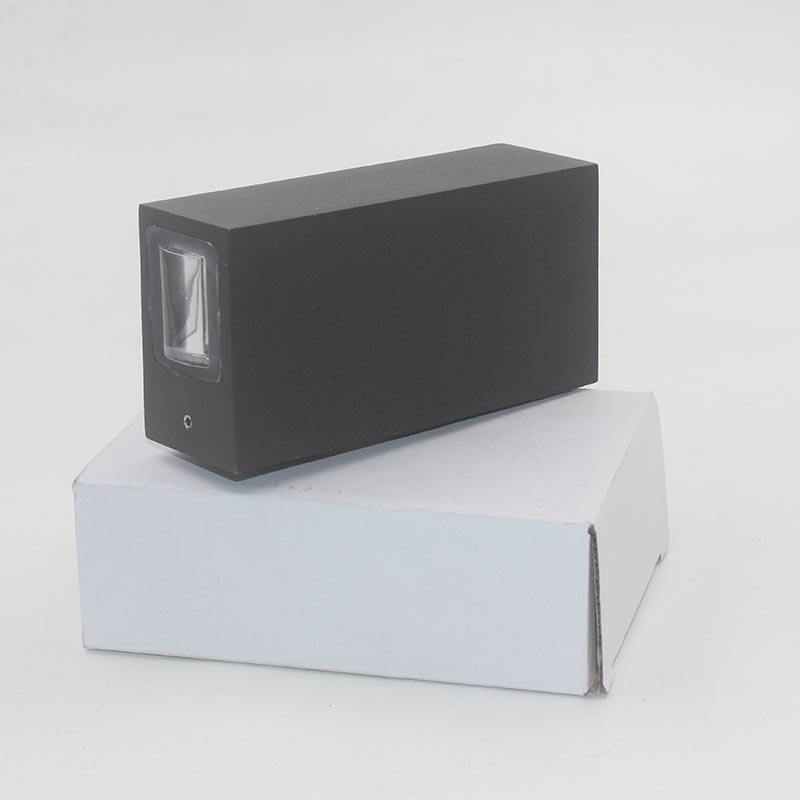 Lámpara Led moderna, haz de luz de carcasa negra, luz de pared impermeable y luz nocturna para exteriores, luces de pared hacia arriba y hacia abajo para el hogar