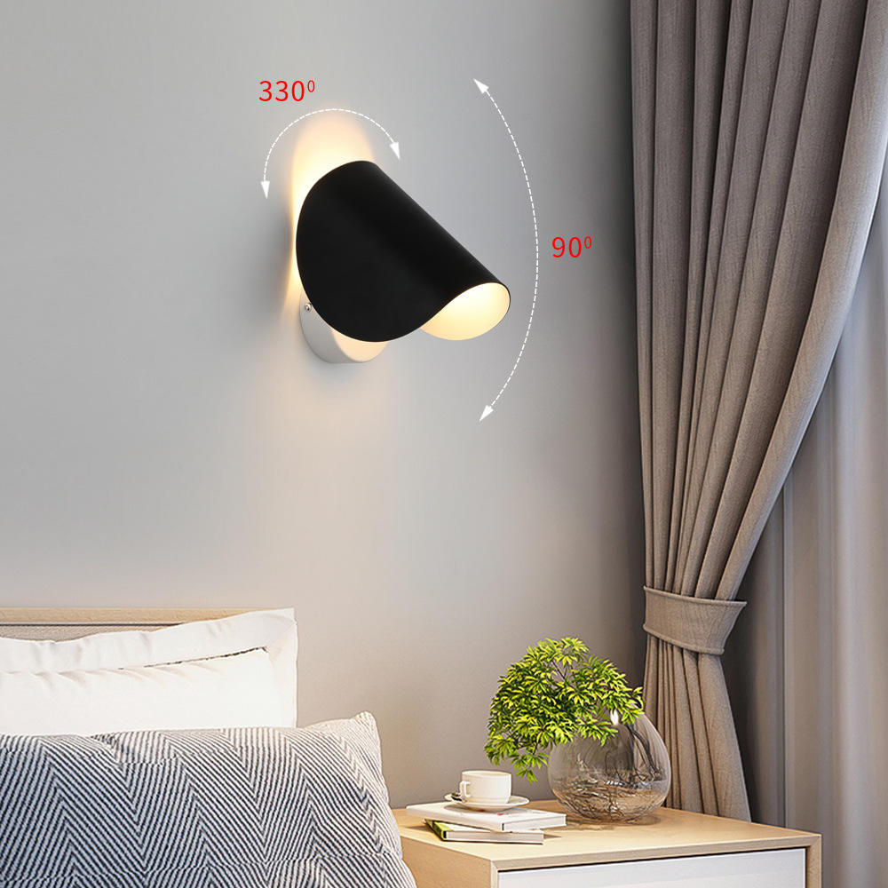 Lámpara de pared giratoria Lámpara de pared led moderna Lámpara de pared minimalista Sala de estar italiana Lámpara de pared de hotel de arte giratorio creativo Lámpara de pared de noche de dormitorio nórdico