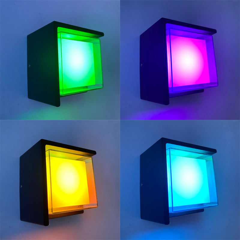 Interior moderno 5W LED luz de pared acrílico cuadrado negro sala de estar pasillo escalera decoración del hogar pared