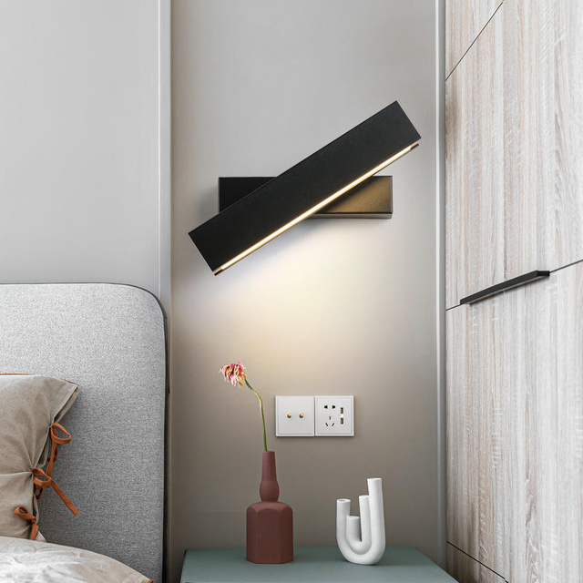 Lámpara de pared LED Moderne 360 ​​Draaibare Slaapkamer Nachtkastje 6W AC85V-260V Lámpara de luz nocturna LED para el hogar