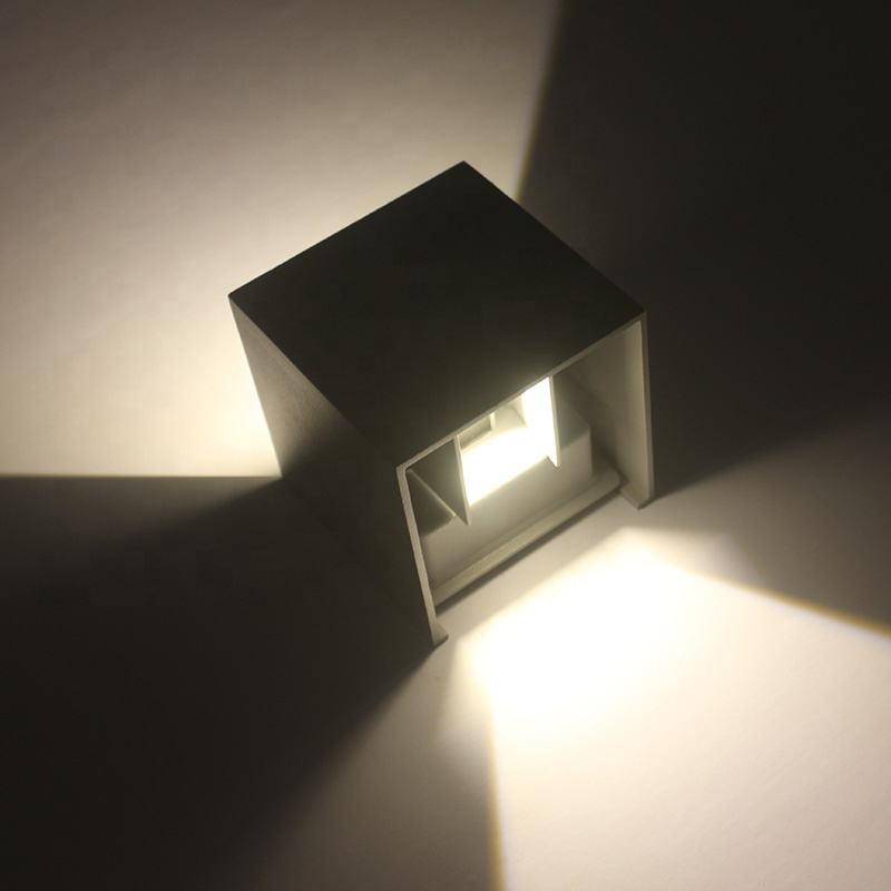 Estilo industrial AC85-265V Impermeable IP65 Haz ajustable Aluminio Exterior LED Cubo Luz de pared impermeable