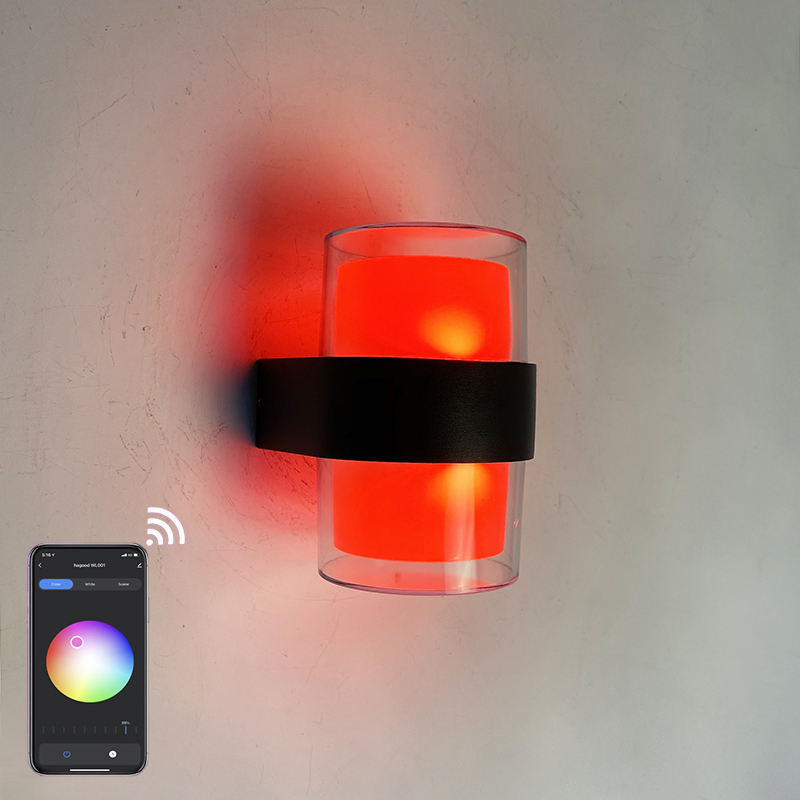 2023 lámpara de pared inteligente LED lámpara de pared inteligente IP65 impermeable y colorida lámpara de pared decorativa de moda Tuya
