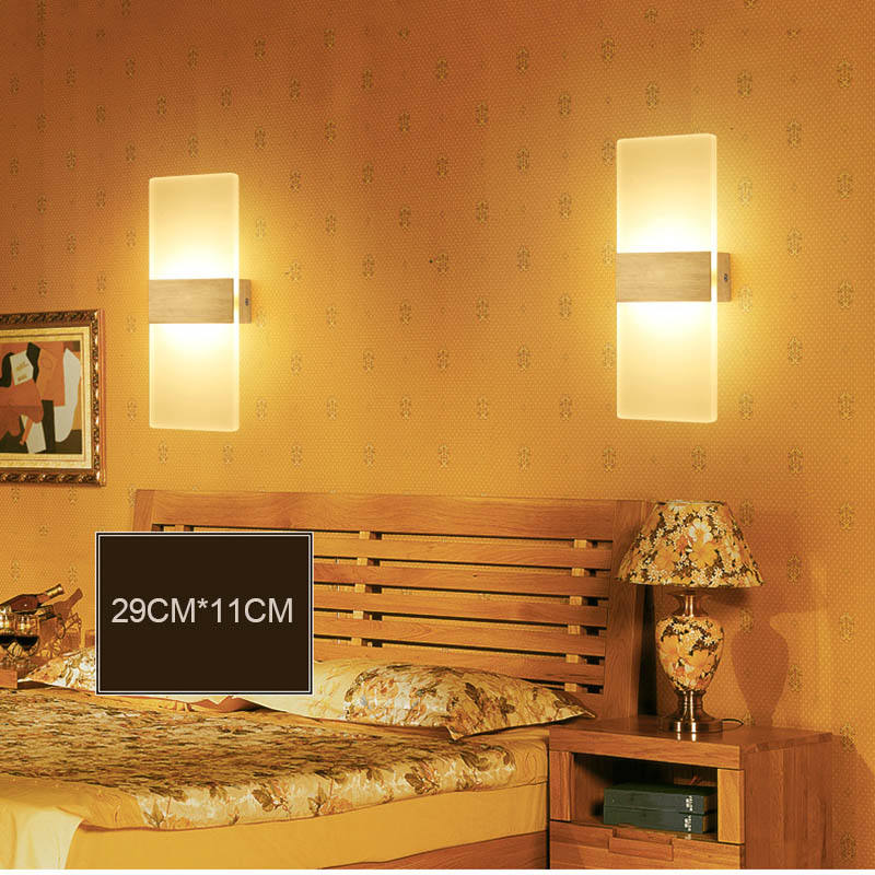 6W Led Light Sliver Lámpara de pared acrílica Iluminación acrílica Lámpara de pared rectangular Lámpara colgante de pared acrílica Moderna Popular Nightlight Precio de fábrica 