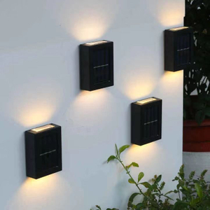 Lámpara de pared solar para jardín al aire libre, lámpara de pared impermeable hacia arriba y hacia abajo, lámpara de pared decorativa para jardín de Villa