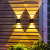 Aplique de pared Solar para jardín, decoración para exteriores, resistente al agua, arandela de inducción hacia arriba y abajo, aplique de luz exterior altamente eficiente
