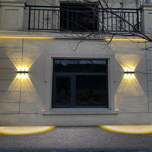 Nueva luz solar impermeable para exteriores, foco de pared exterior para jardín de casa, villa, luz de pared súper brillante, luz decorativa, lavado de pared