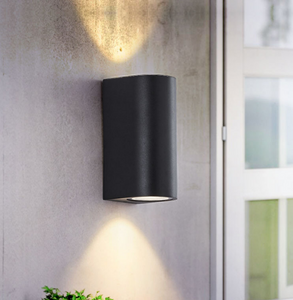 Lámpara de pared impermeable de doble cabezal de columna de 12 W, lámpara de noche única, lámpara de pared impermeable IP65 para decoración de patio de jardín, apliques de exterior