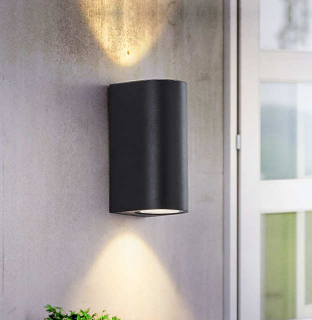 Lámpara de pared impermeable de doble cabezal de columna de 12 W, lámpara de noche única, lámpara de pared impermeable IP65 para decoración de patio de jardín, apliques de exterior