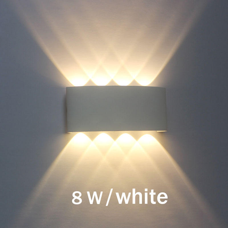 Lámpara de pared LED de arriba y abajo impermeable al aire libre en forma de arco Lámpara de pared de iluminación de aplique de pared moderna de aluminio