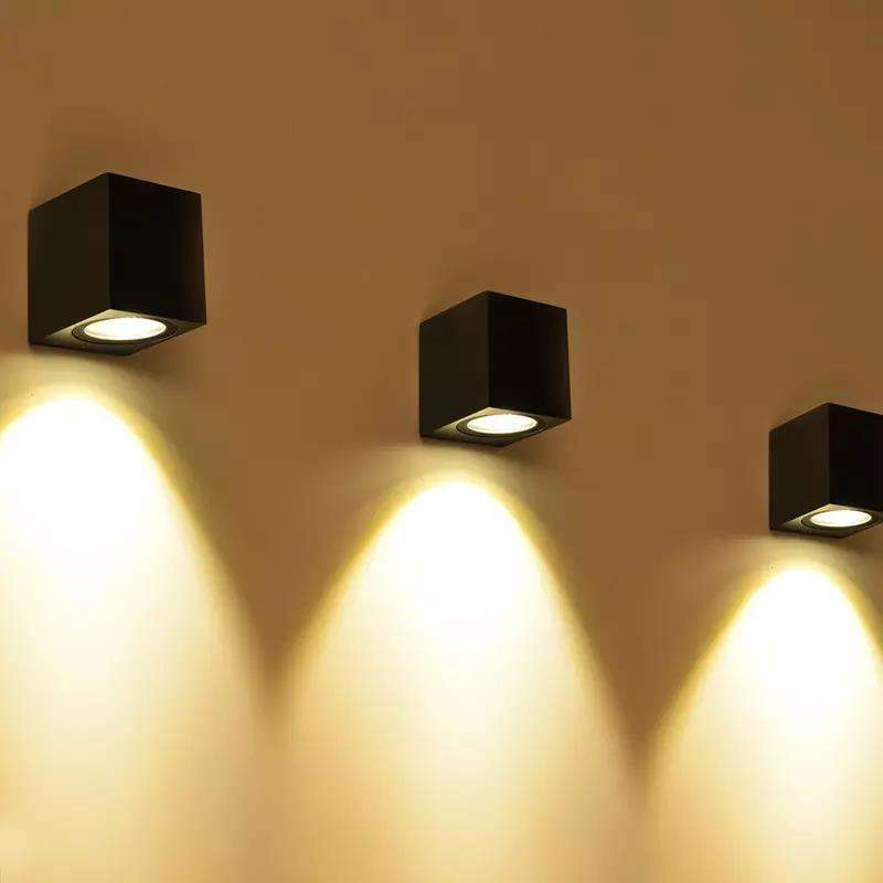 Lámpara de pared impermeable de un solo cabezal cuadrado de 5W lámpara de noche única lámpara de pared impermeable IP65 para decoración de jardín