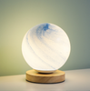 Lámpara de cristal de planeta Luna, lámpara de planeta, decoración de dormitorio, luz de noche, regalo de cumpleaños creativo, lámpara de escritorio recargable, luz de mesa