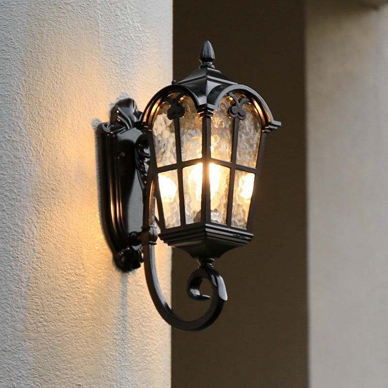 Lámpara de pared impermeable de estilo europeo, puerta de Villa de jardín, patio exterior, balcón, lámpara de pared Exterior, luz Retro antigua de Roma