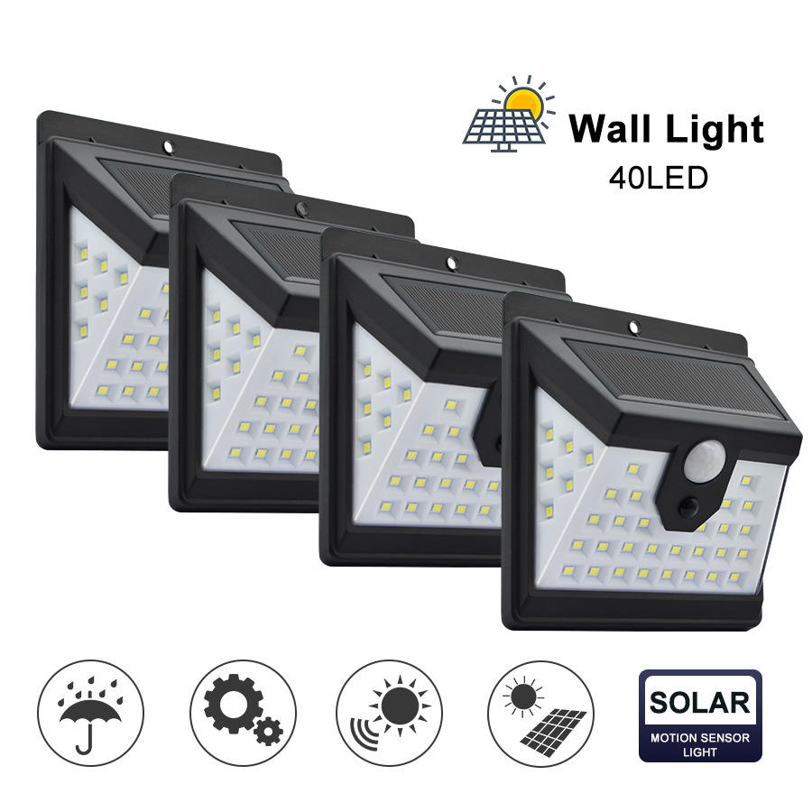 1000lm IP65 impermeable hogar led luz solar PIR sensor de movimiento exterior seguridad solar pared luz LED Solar jardín luz