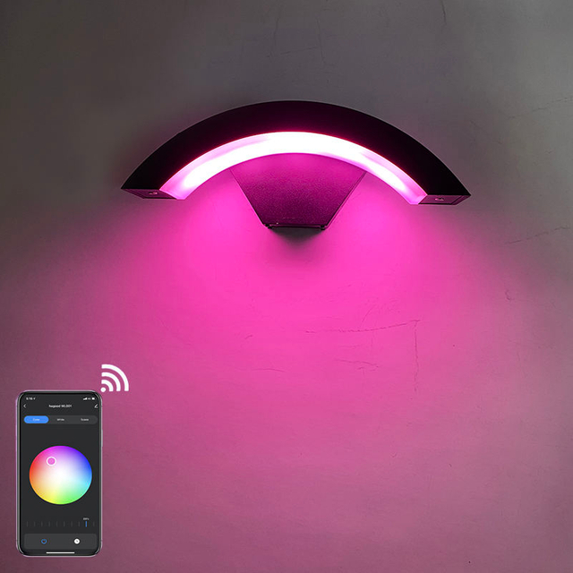 Lámpara de pared inteligente con Control de aplicaciones a prueba de agua, lámpara LED para balcón y patio, luces de pared impermeables inteligentes