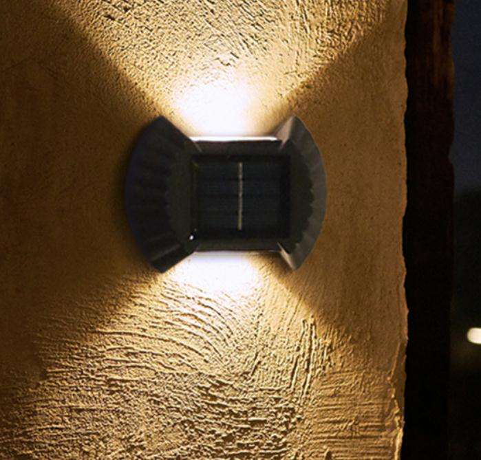 Lámpara solar 8LED IP65, lámpara impermeable para exteriores, lámpara de pared para patio para decoración de jardín y villa