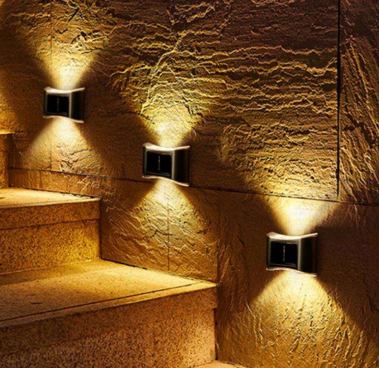 Lámpara solar 6LED IP65 Lámpara impermeable para exteriores Lámpara de pared para patio para decoración de jardín Villa