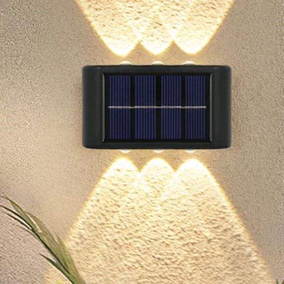  Luz solar de pared arriba y abajo, decoración exterior, jardín, patio, luz de pared para el hogar, impermeable, luminosa para exteriores
