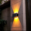 6LED Solar pared luz exterior impermeable LED luces de pared para patio calle paisaje jardín decoración lámpara Solar pared exterior