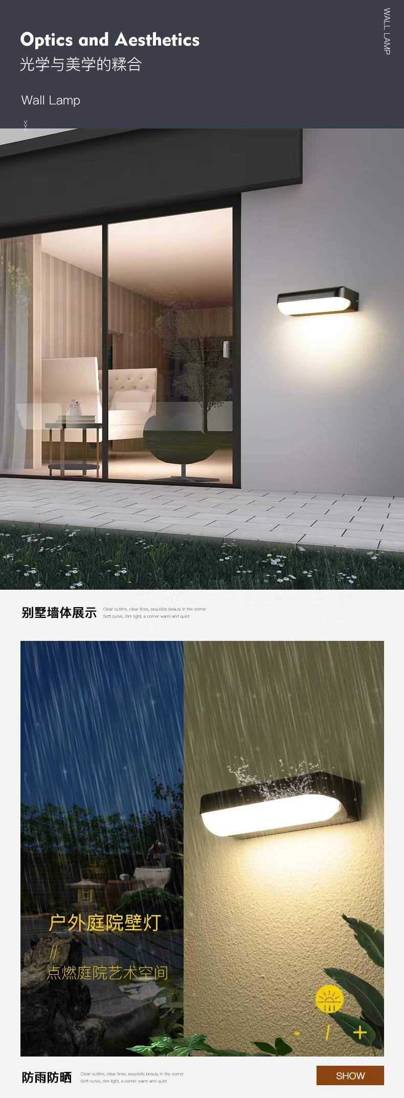Lámpara de pared Led de aluminio para exteriores IP65, resistente al agua, luz de pared hacia arriba y hacia abajo para el hogar, escalera, dormitorio, cabecera, baño, pasillo, iluminación