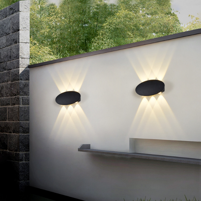 Nueva fábrica al por mayor IP65 aluminio impermeable al aire libre arriba y abajo luces de pared de luz de pared para el hogar 