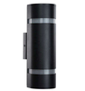 Luz negra moderna a prueba de agua para montaje en pared, aplique de pared de aluminio, 2 luces, luz de pared para exteriores, AC85-265, lámpara de arriba y abajo