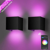 Tuya Smart WiFi LED APP Control lámpara de pared exterior porche luz jardín impermeable Sconce luz RGBW 9W regulable trabajo con Alexa y Google Home