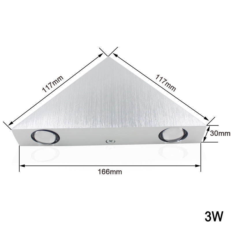 3W9W Triángulo moderno Interior Lámpara de pared LED montada en la pared Aluminio para decoración del hogar accesorio de iluminación de pared