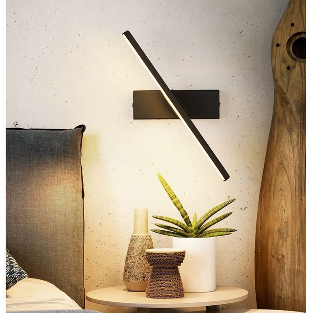 Lámparas de pared LED modernas 330 Giratorio 6W AC85V-265V Aplique de pared Lámpara negra Pasillo decoración interior Iluminación