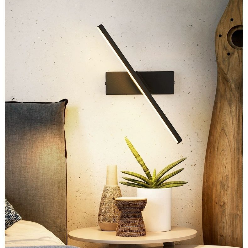 Lámparas de pared LED modernas 330 Giratorio 6W AC85V-265V Aplique de pared Lámpara negra Pasillo decoración interior Iluminación