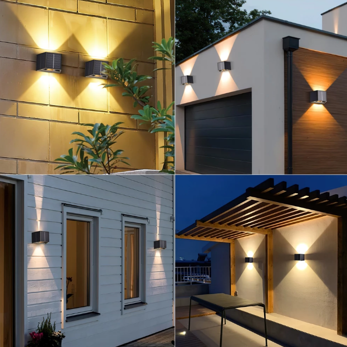 Nuevas luces de pared solares para exteriores, decoración de calle impermeable, iluminación de pared, lámpara LED de energía Solar para porche para Villa, Patio y jardín