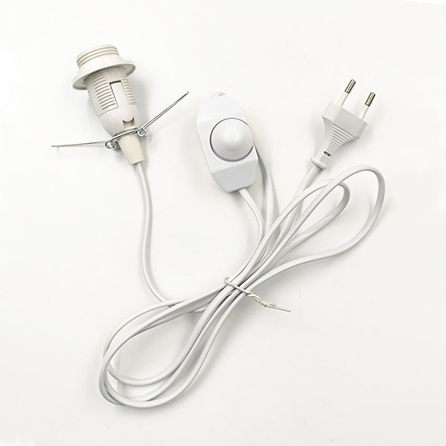 Portalámparas colgante europeo con enchufe de base E14 con interruptor de encendido y apagado enchufe de la UE extensión de cable vintage E27 a 2 enchufe de 3 pines us au