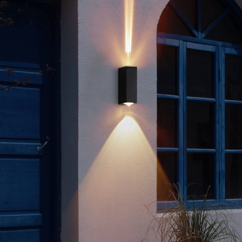6W Modern Led Black shell beam light luz de pared impermeable luz de noche al aire libre arriba y abajo luces de pared para el hogar