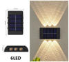 4LED 6LED 8LED 10LED 12LED 16LED luz de pared solar hacia arriba y hacia abajo decoración exterior jardín patio hogar luz de pared impermeable