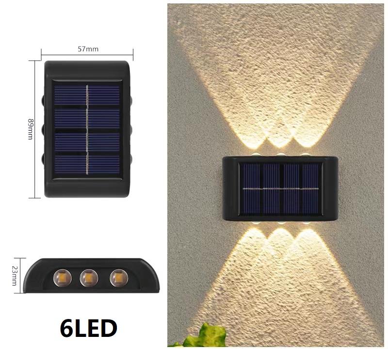 4LED 6LED 8LED 10LED 12LED 16LED luz de pared solar hacia arriba y hacia abajo decoración exterior jardín patio hogar luz de pared impermeable