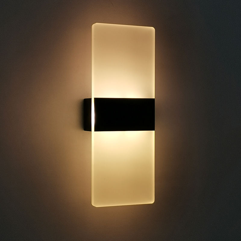 Lámpara de pared de acrílico de 6 W Lámpara de pared de acrílico redonda Lámpara de pared de acrílico rectangular Lámpara de apliques de pared LED para sala de estar Dormitorio Hotel Restaurante Iluminación