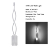 AC 85-265V Decoración moderna de la casa Forma de onda Aluminio Arriba Abajo Lámpara de pared LED Luz de pared LED interior Luz de guirnalda de vacaciones